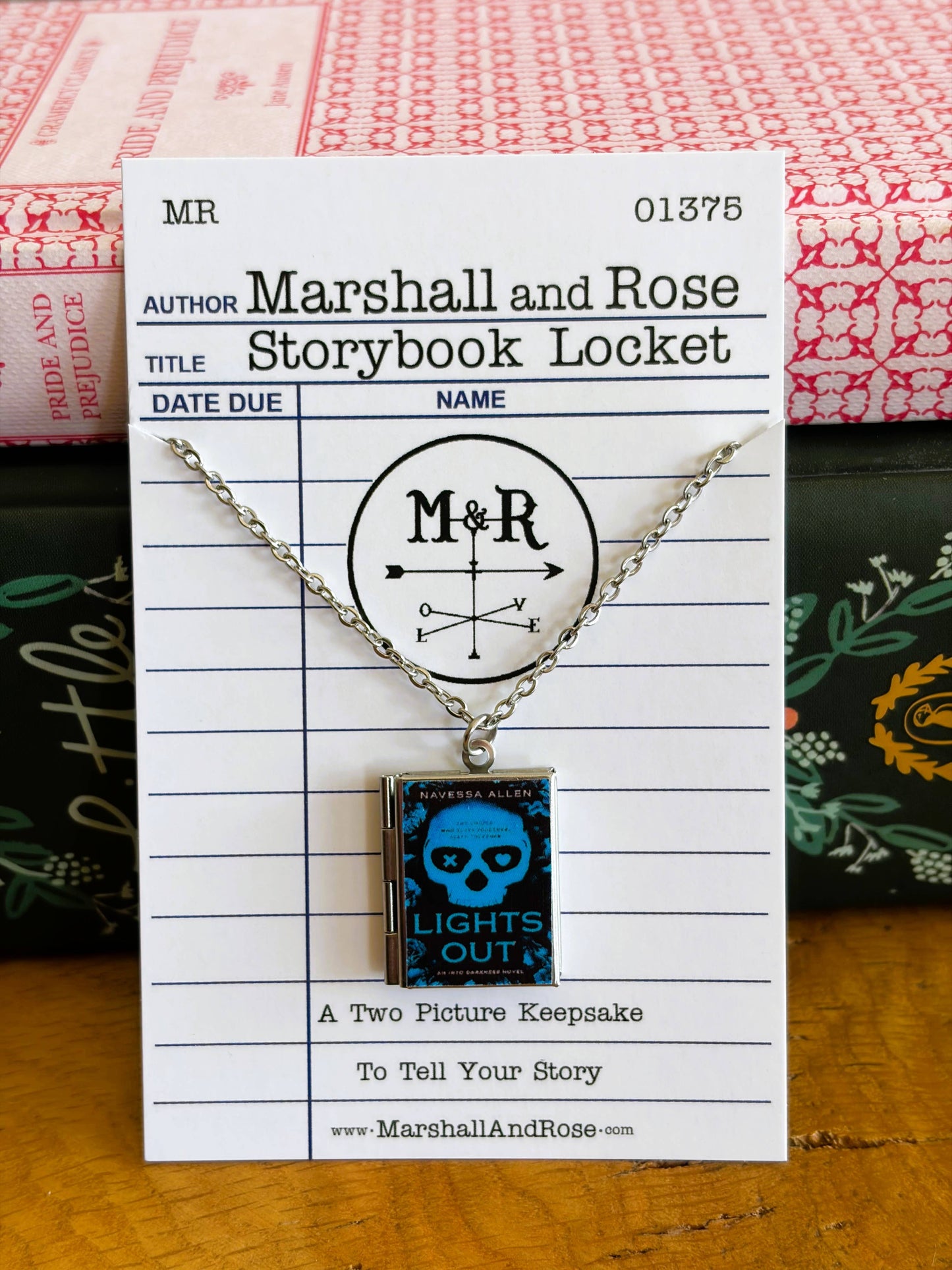 Book Locket Necklace - Lights Out