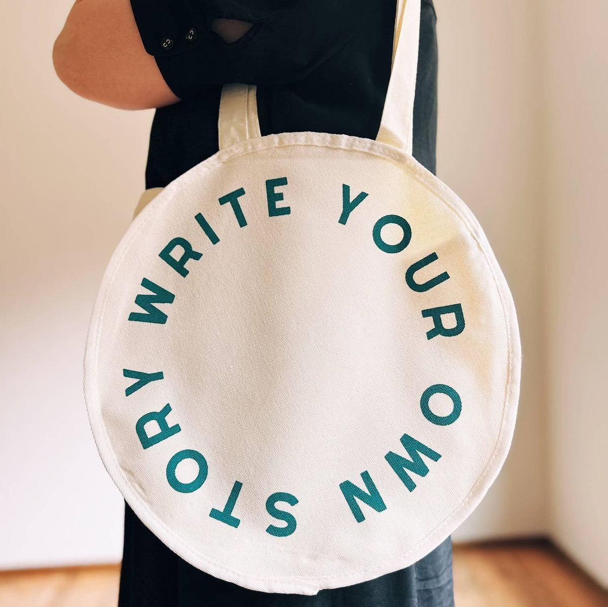 Write Your Own Story Circle Tote Bag, Totes, Canvas, Books