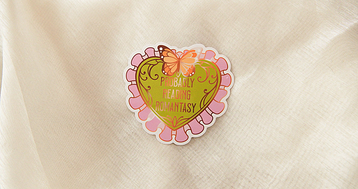 "Probably Reading Romantasy" Bookish Sticker