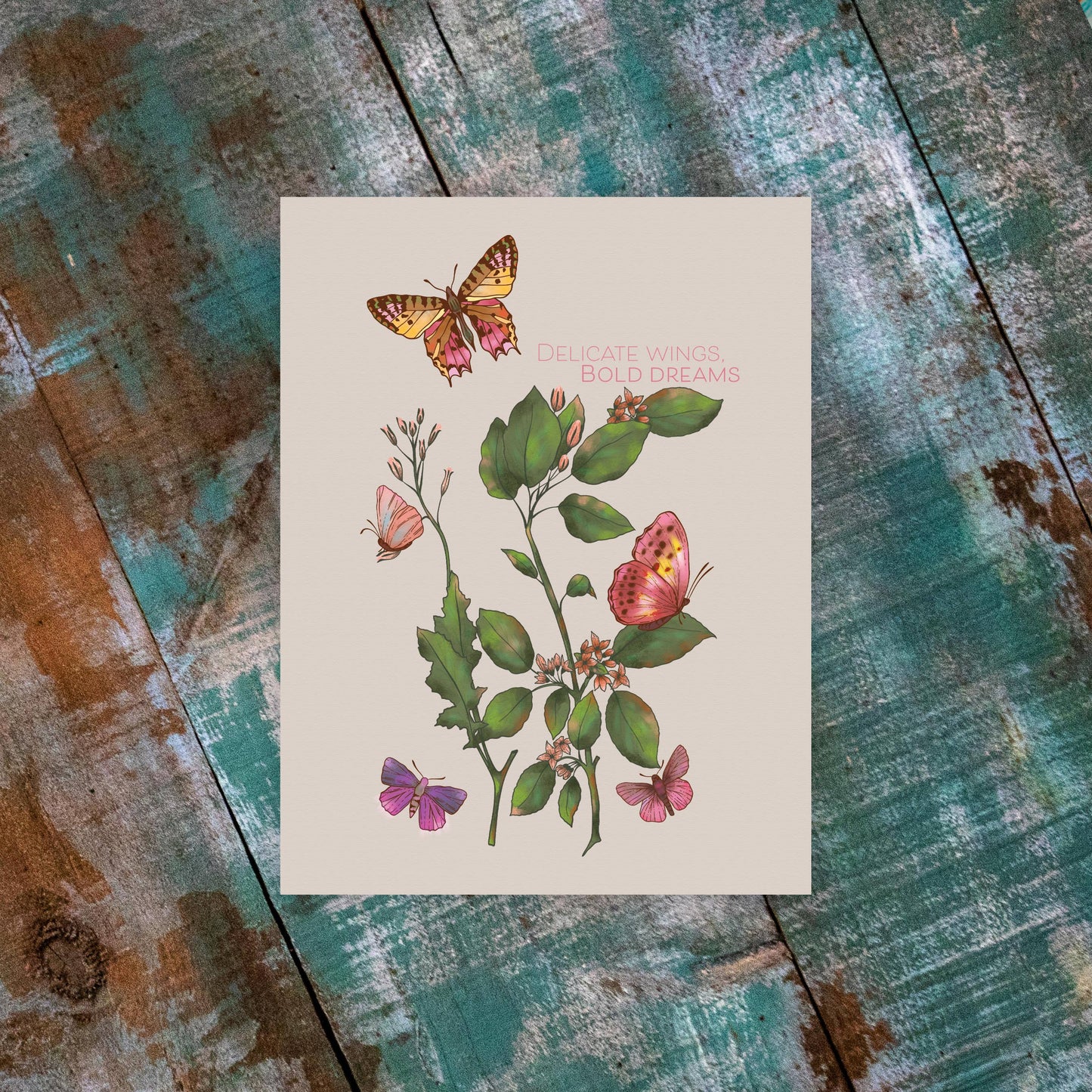GREETING CARD | Any Occasion Delicate Wings Bold Dreams