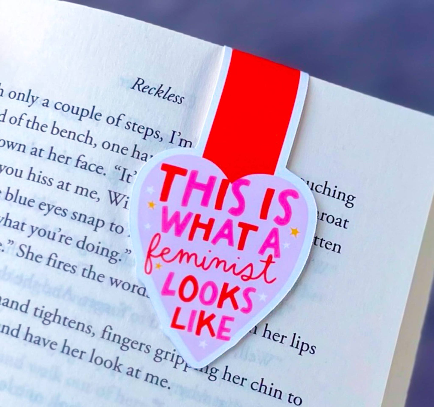 Magnetic Bookmark - What a Feminist Looks Like pink heart
