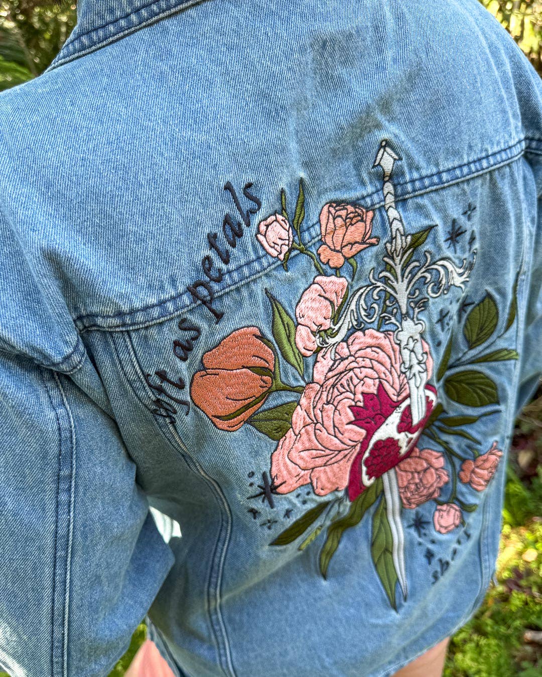 Soft as Petals Embroidered Denim Jacket