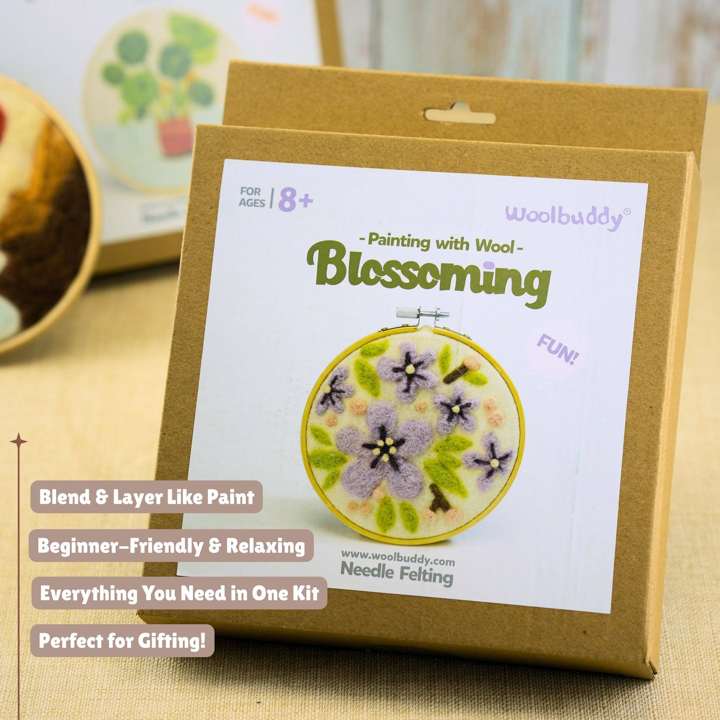 Wool Painting Kit: Blossoming Flower
