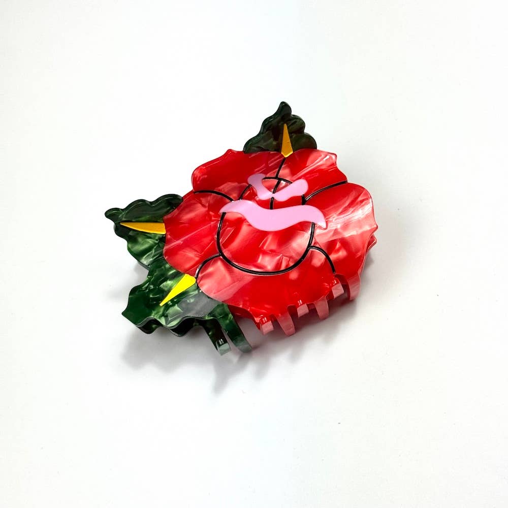 Traditional Rose Tattoo Hair Claw