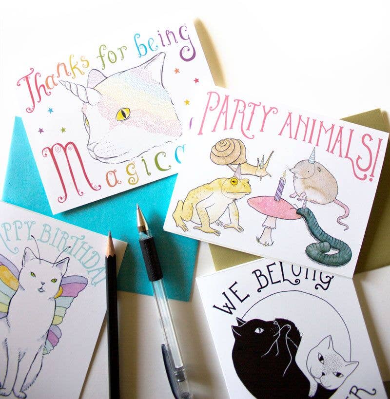 Cat and Mouse Holiday Card - Single