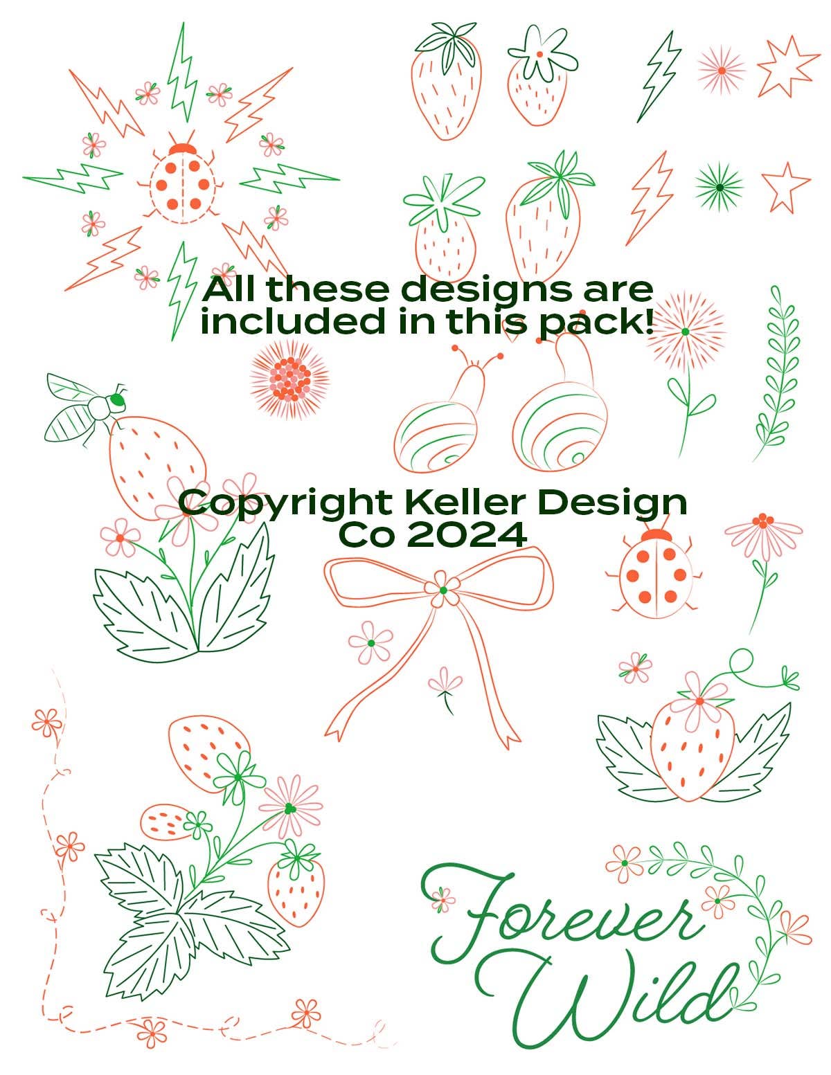 Stick It Stitch It Water Soluble Embroidery Patterns-Strawberry Patch