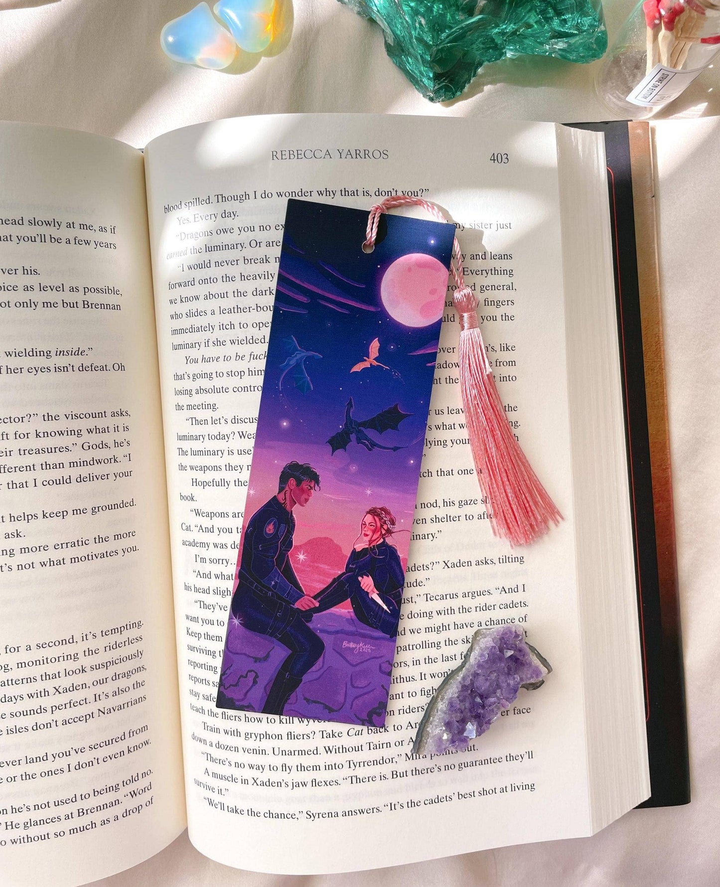 Fourth Wing Bookmark (Light pink tassel)