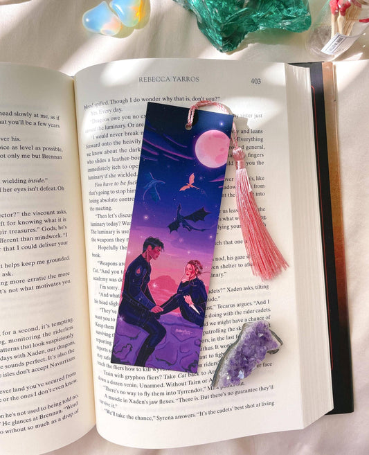 Fourth Wing Bookmark (Light pink tassel)