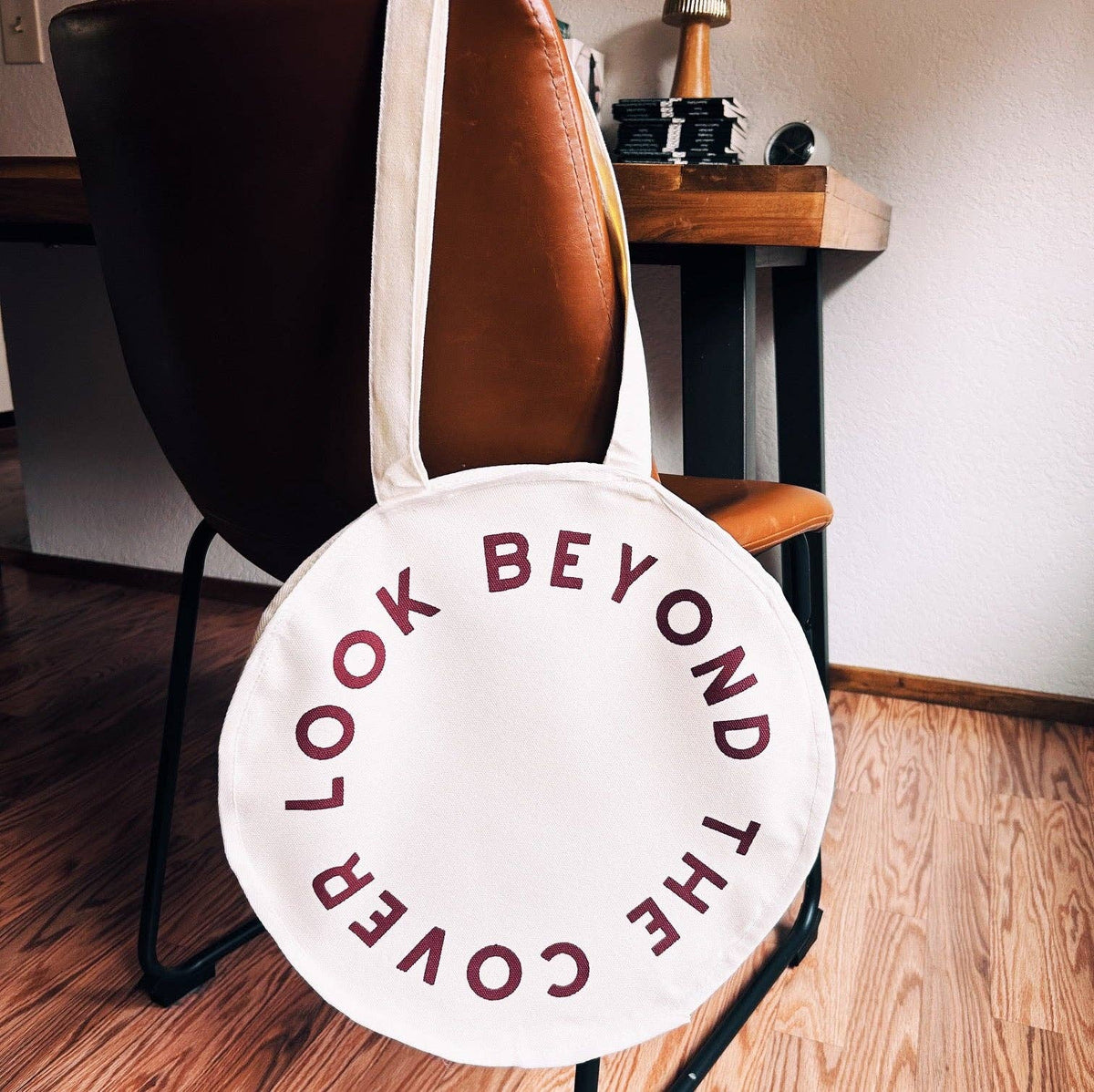 Look Beyond the Cover Circle Tote, Totes,100% Cotton, Canvas