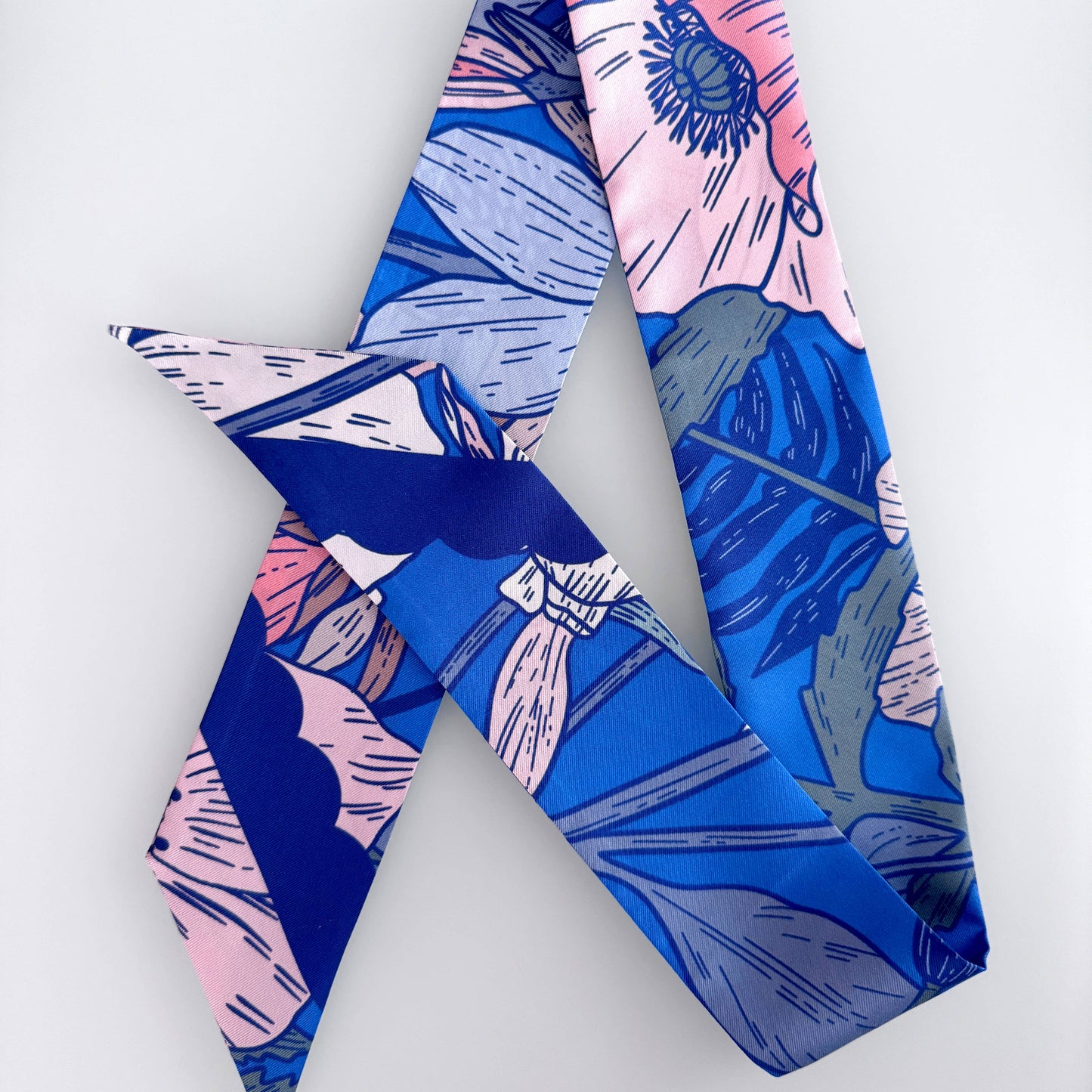 SKINNY SILK SCARF | Electric Garden