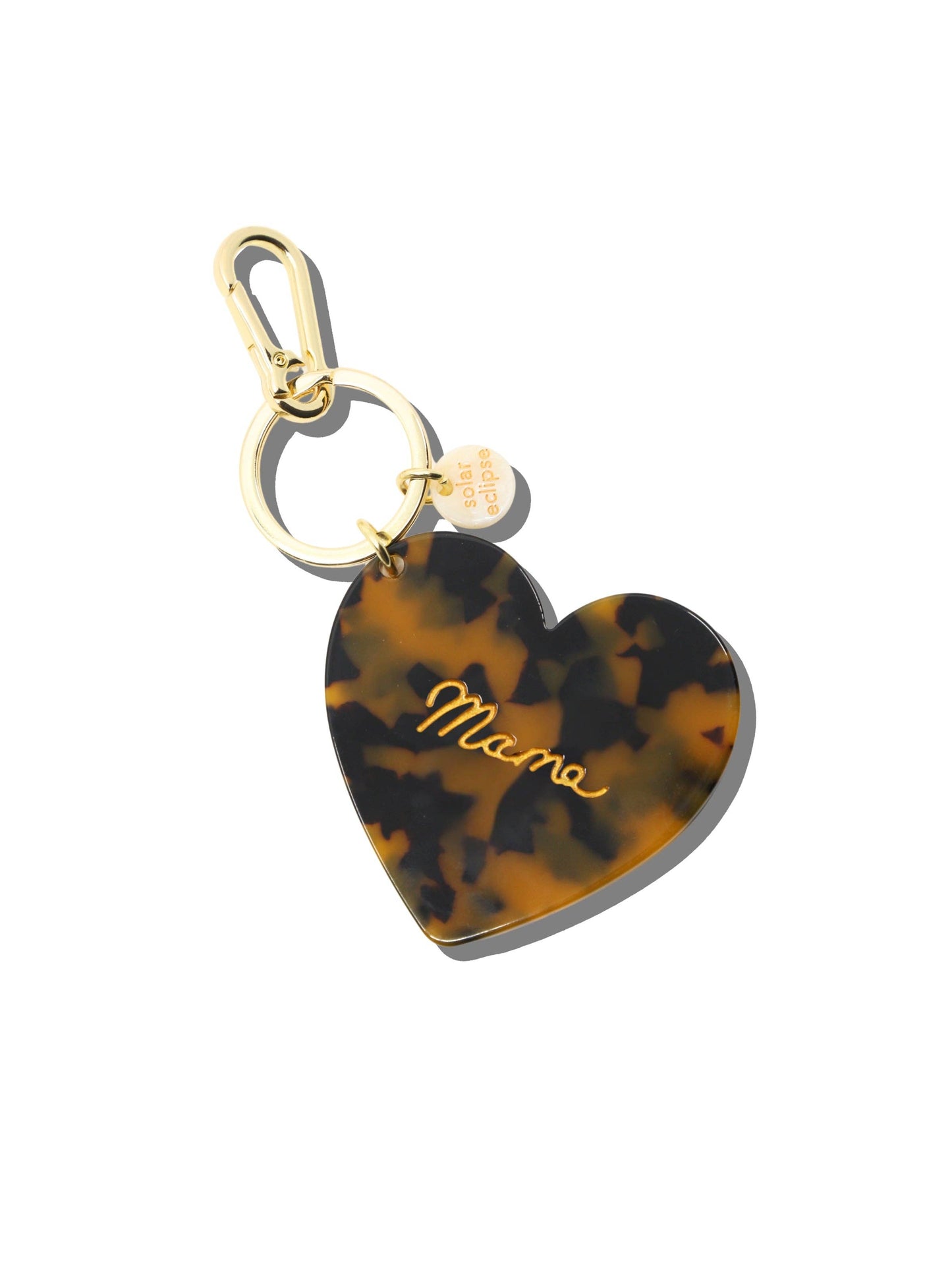 Hand-Painted Mama Heart Acetate Bag Charm + Keychain | Eco-Friendly