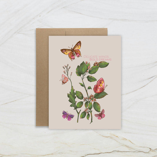 GREETING CARD | Any Occasion Delicate Wings Bold Dreams