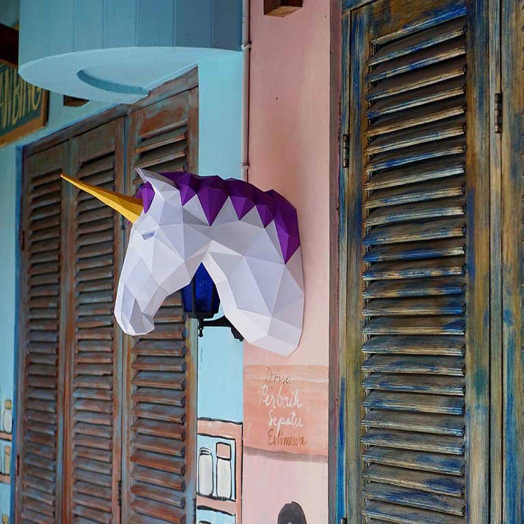 Unicorn 3D PaperCraft Wall Art, Animal Origami Model
