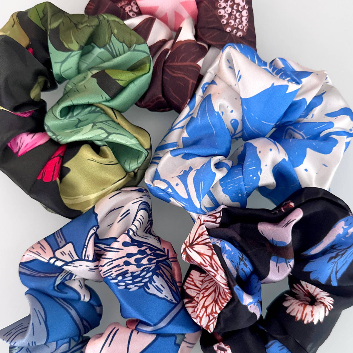 SILK SCRUNCHIES | Electric Garden - 100% Pure Silk