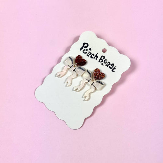 Heart + Bow Earrings