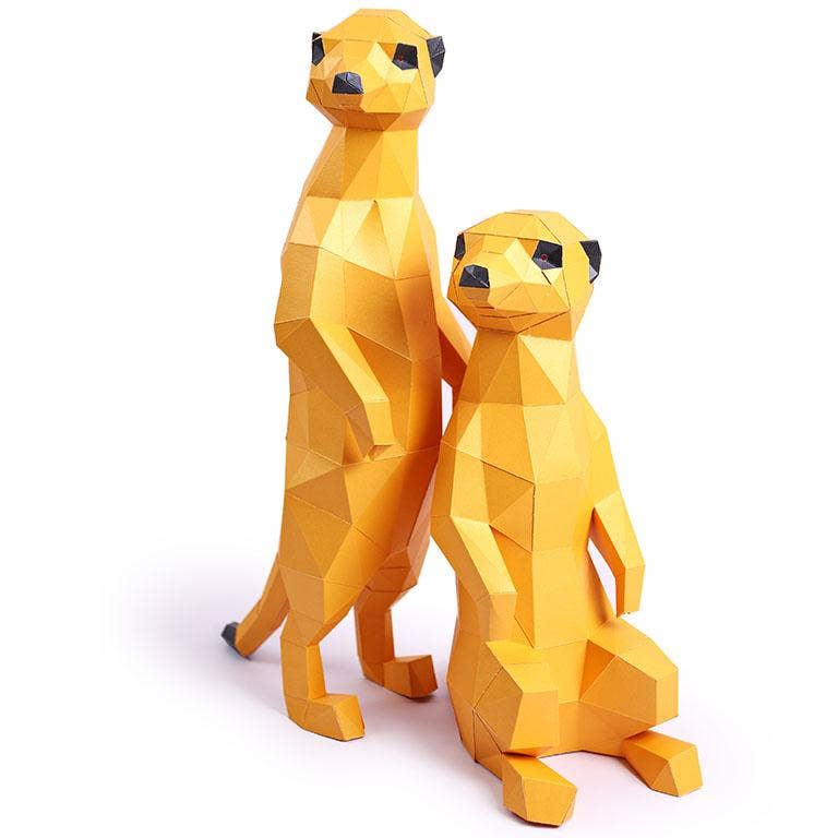 Meerkats 3D Paperart Origami Model