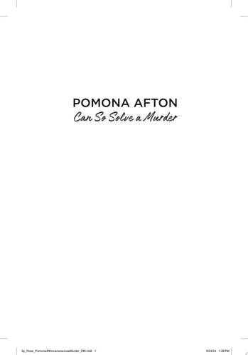 Pomona Afton Can So Solve a Murder A Novel book cover
