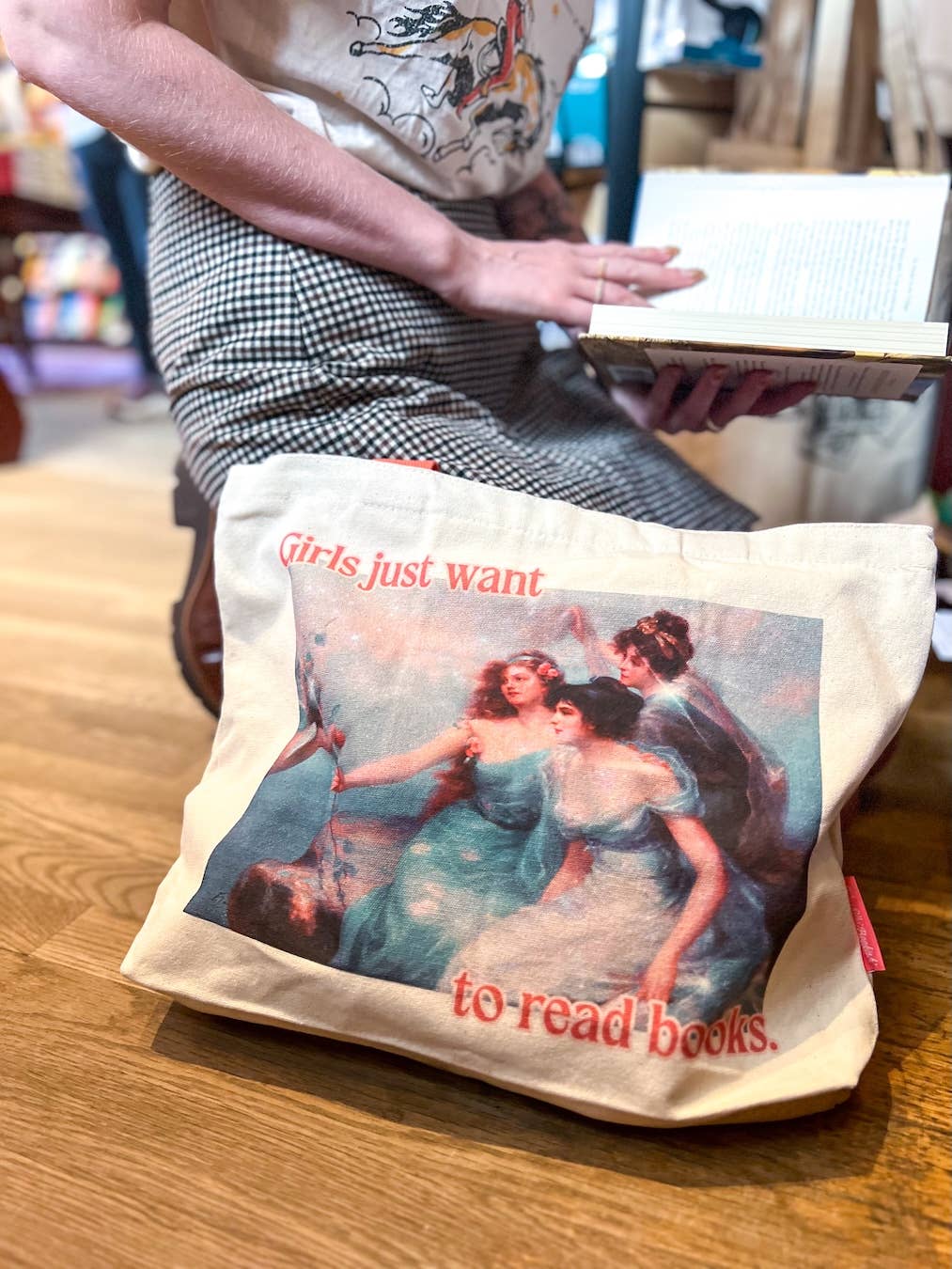 Girls Want to Read Fine Art Bookish Tote Bag | Totes