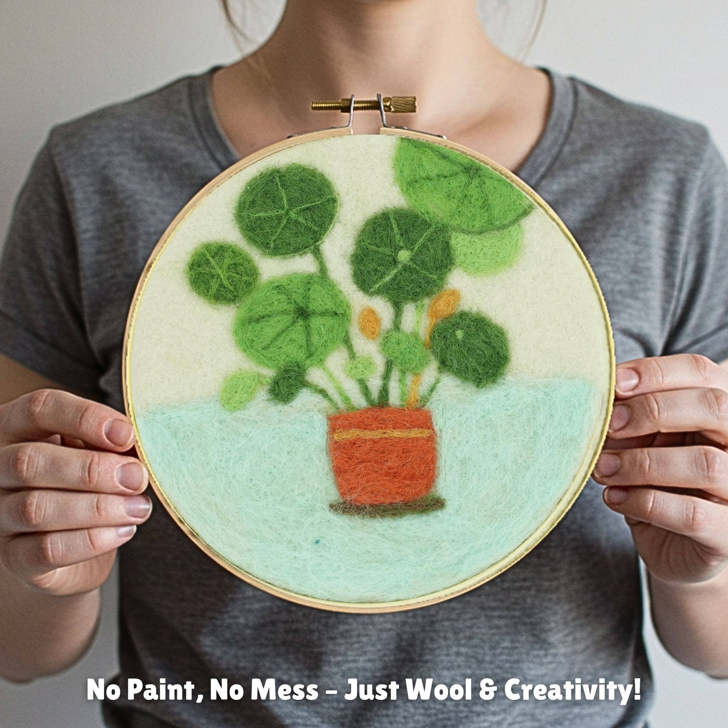 Wool Painting Kit: Potted Serenity Plant