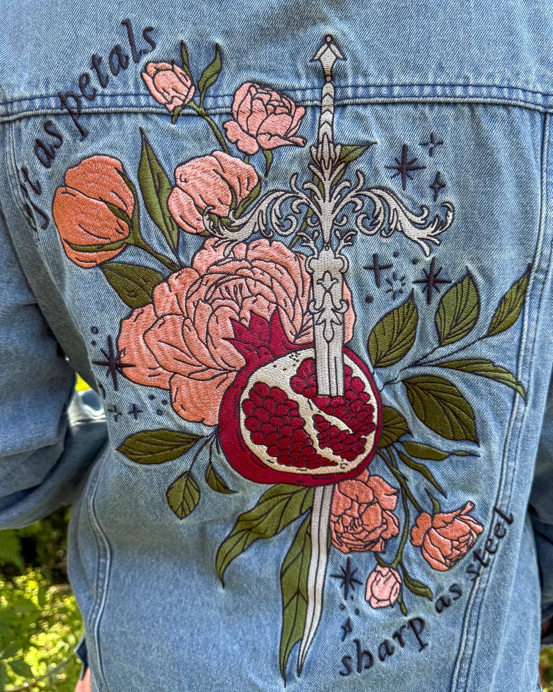 Soft as Petals Embroidered Denim Jacket