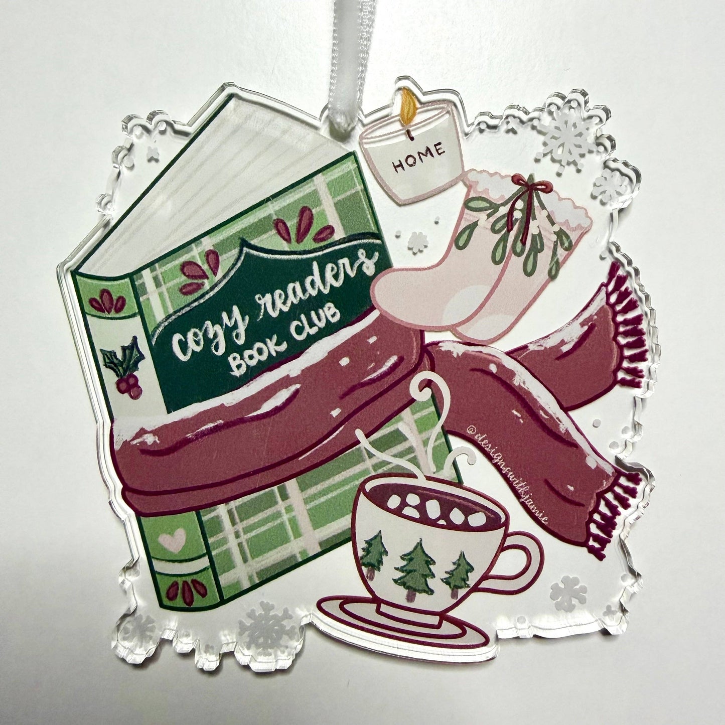 Cozy Reader's Book Club Christmas Ornament