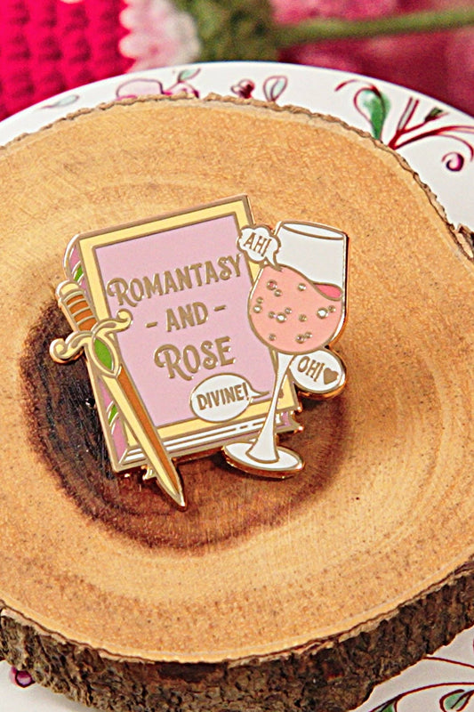 "Romantasy and Rose" Bookish Enamel Pin