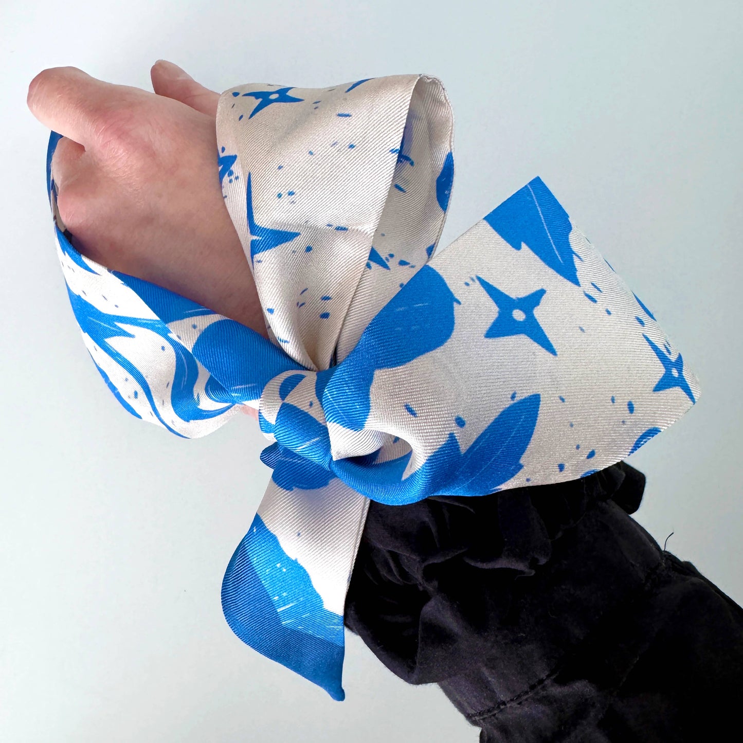 SKINNY SILK SCARF | Moonlit Blooms