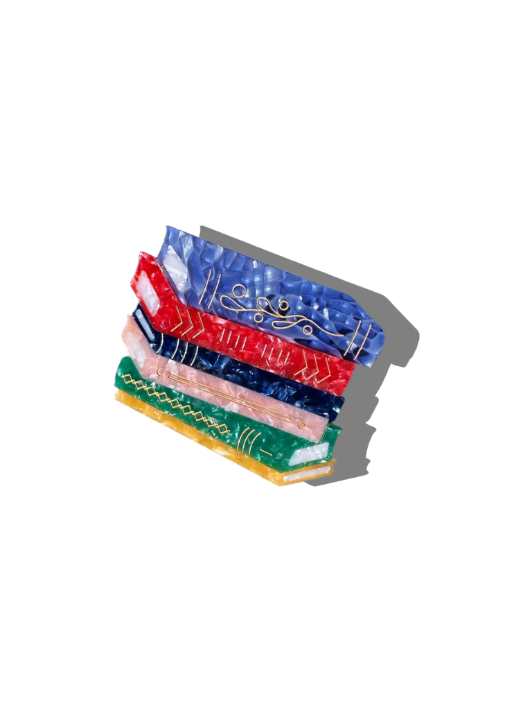 Hand-painted Book Stack Claw Hair Clip | Eco-Friendly