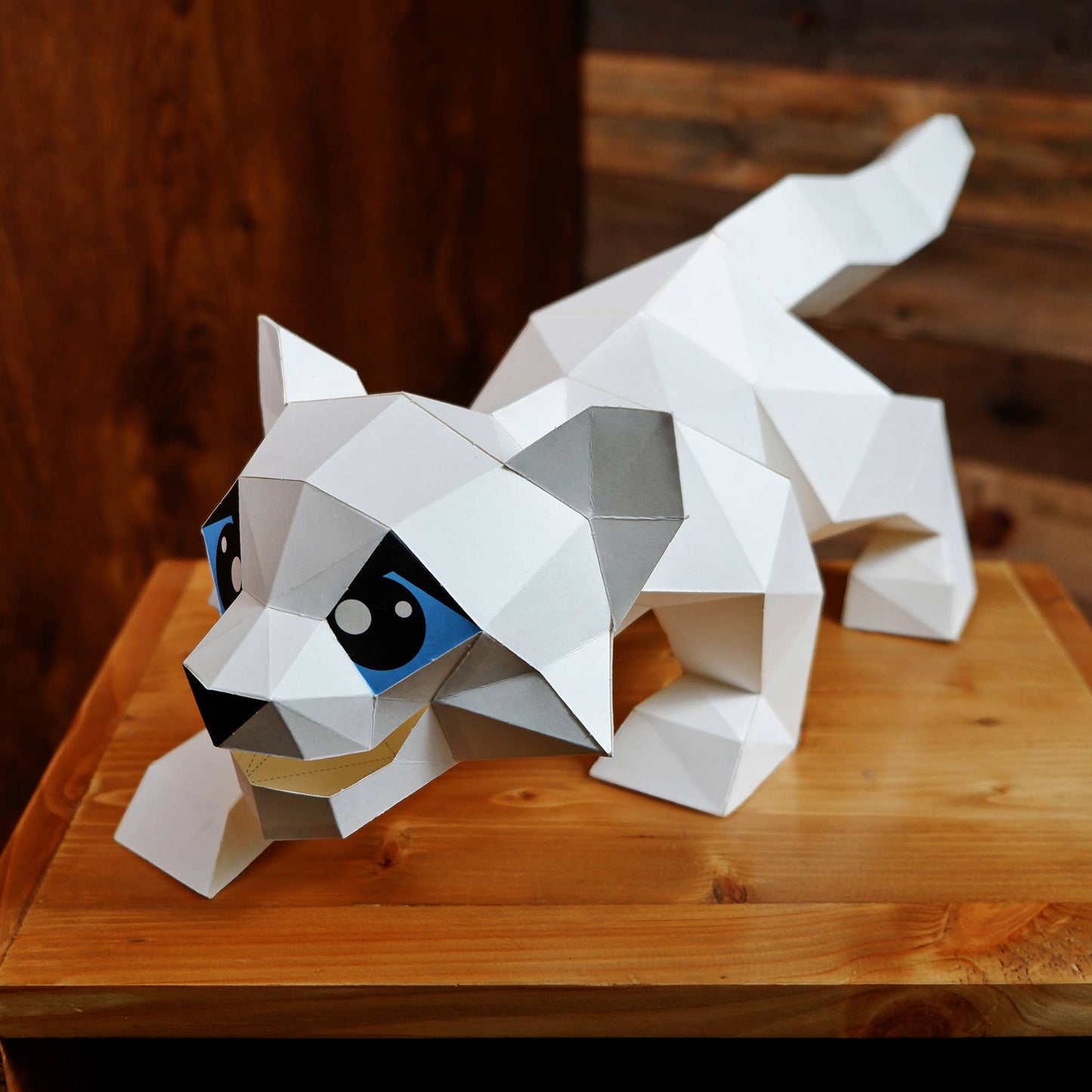 Snow Leopard Origami Model