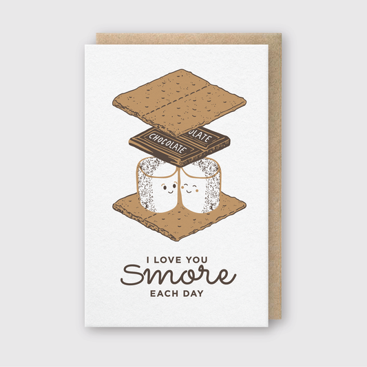 Letterpress Love Greeting Card – Love You Smores