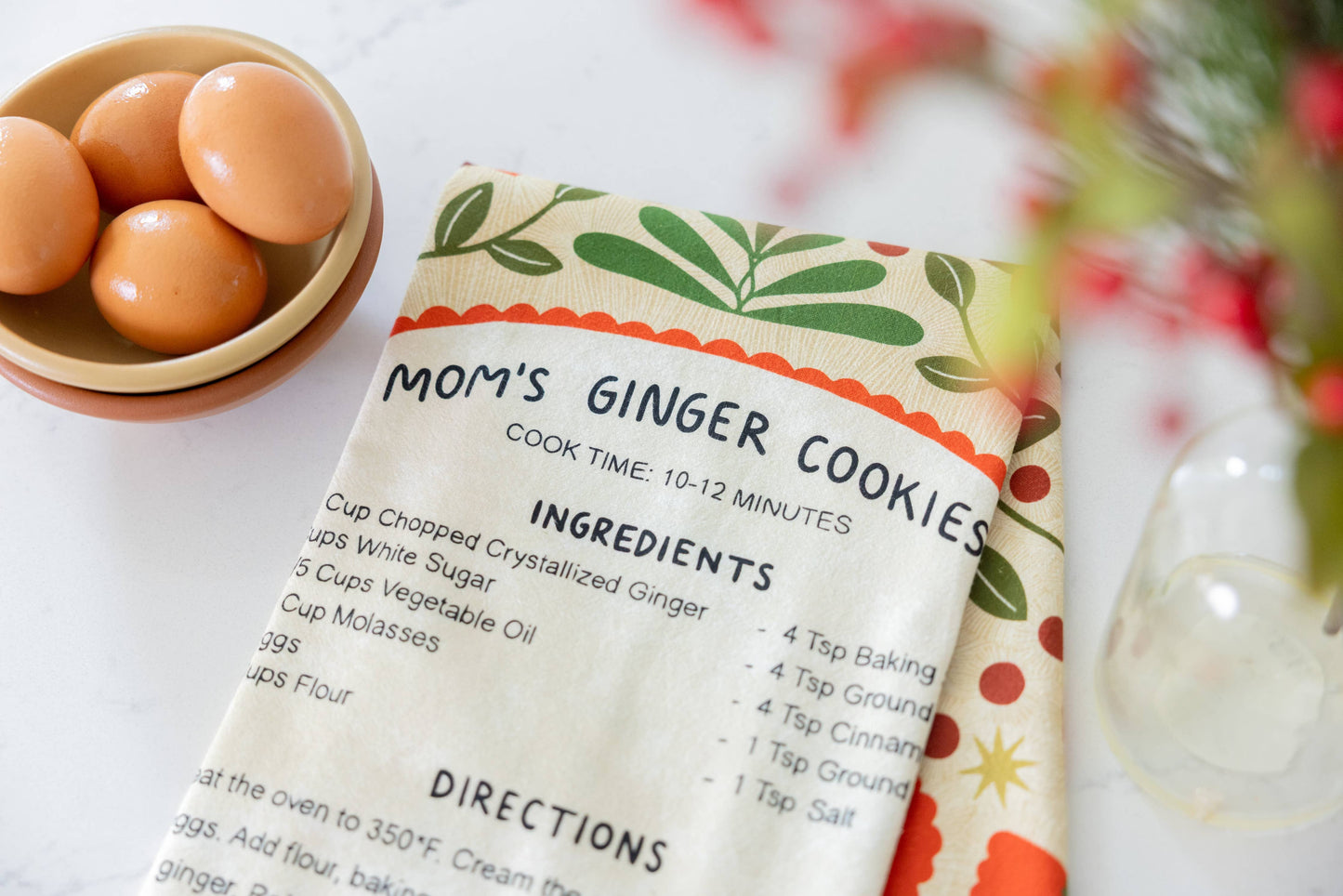 Ginger Cookies Tea Towel – Holiday Baking