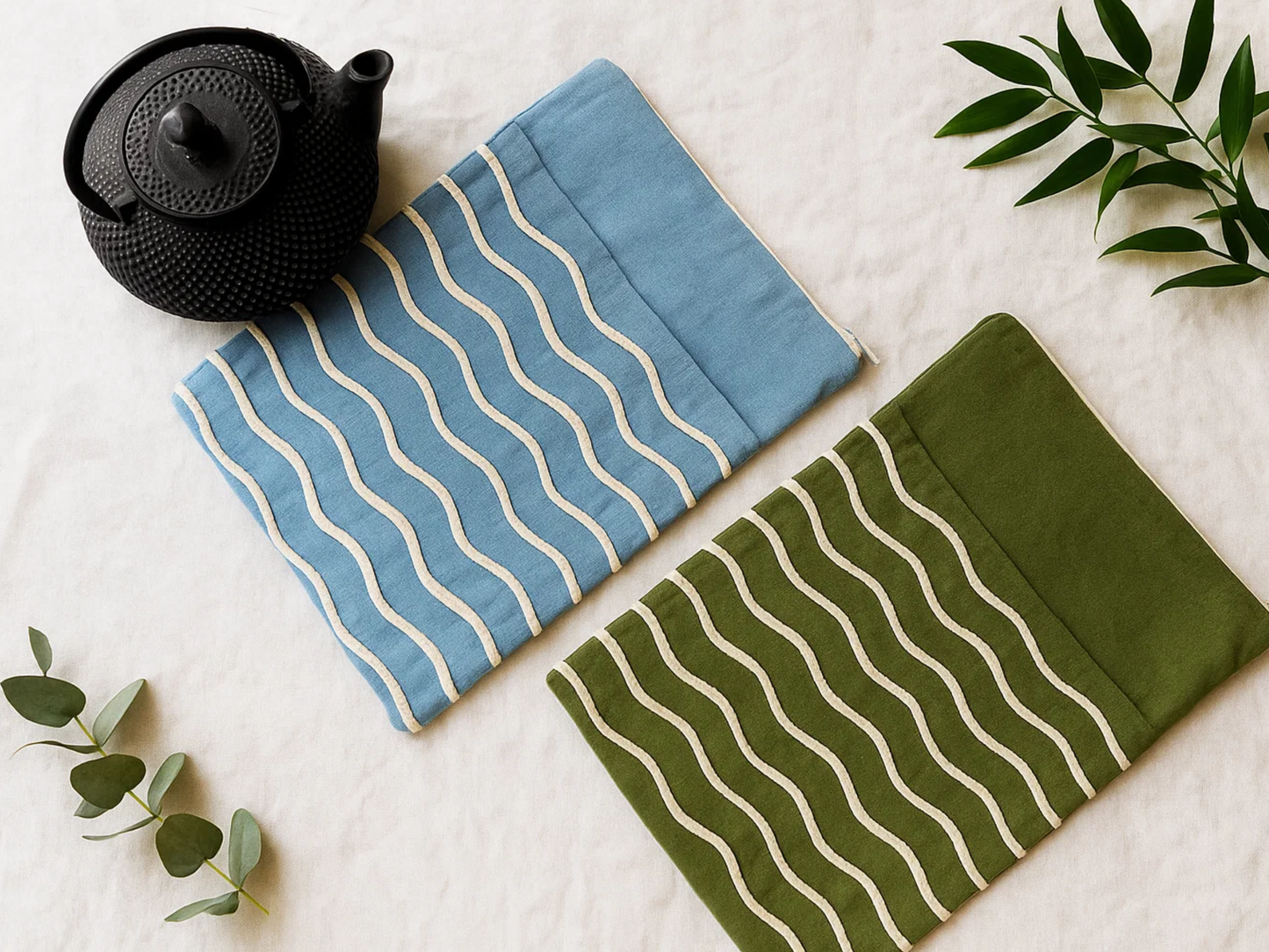 Wave Book Cover | Recycled Canvas Bag | iPad, Kindle, Book