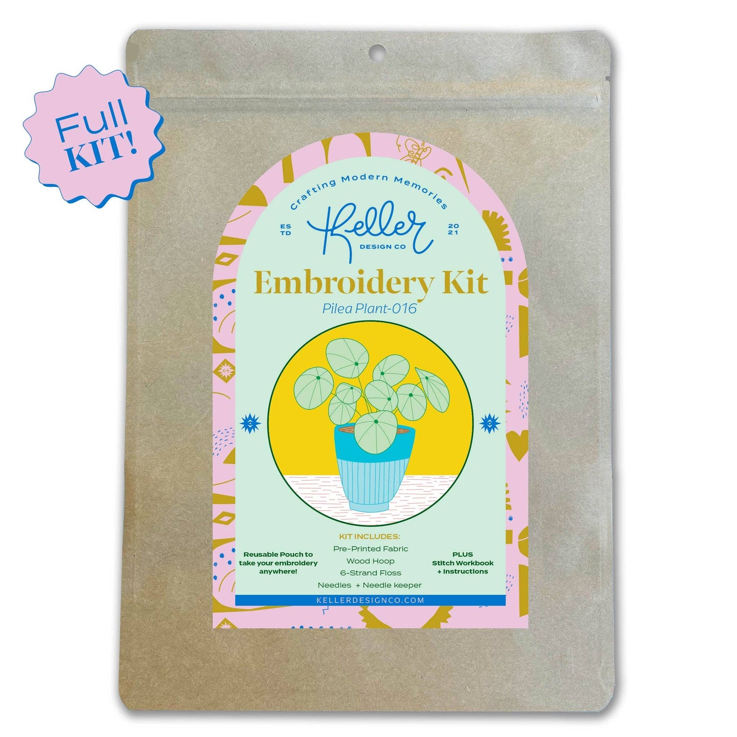 Pilea Plant Embroidery Kit