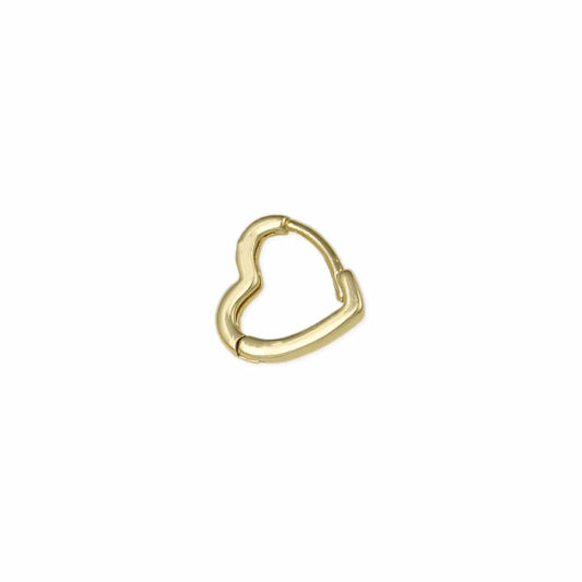 Golden Heart Huggie Hoop Earrings