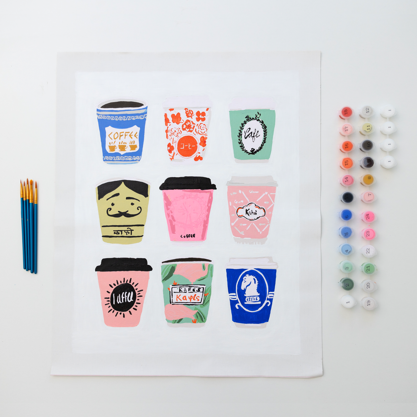 Coffee Cups by Lindsay Brackeen Paint by Numbers Deluxe