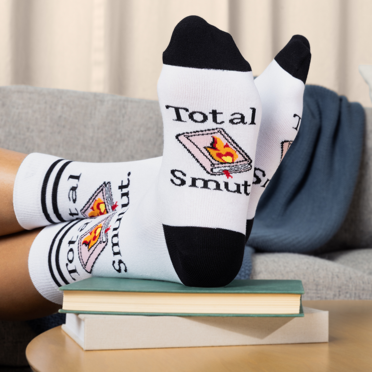 Total Smut Book Socks for Women who Love Reading Romance