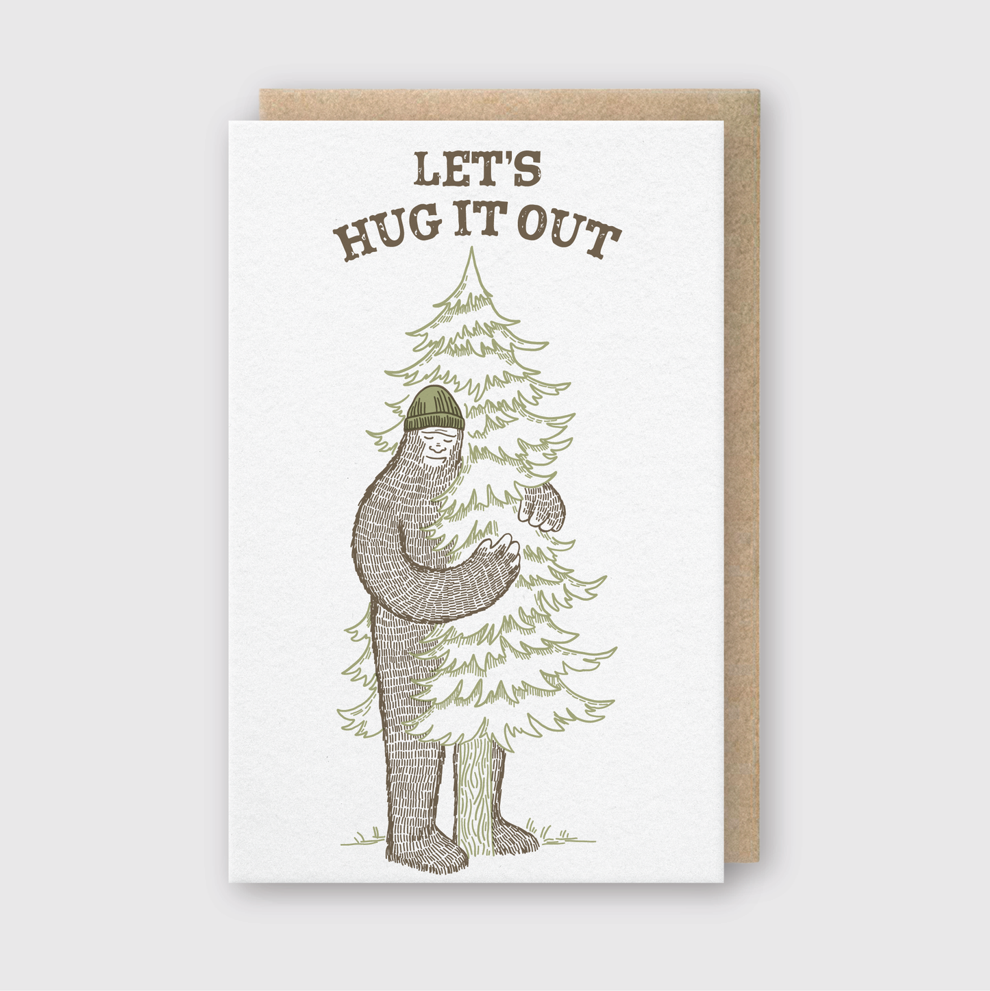 Letterpress Friendship Greeting Card – Hug It Out