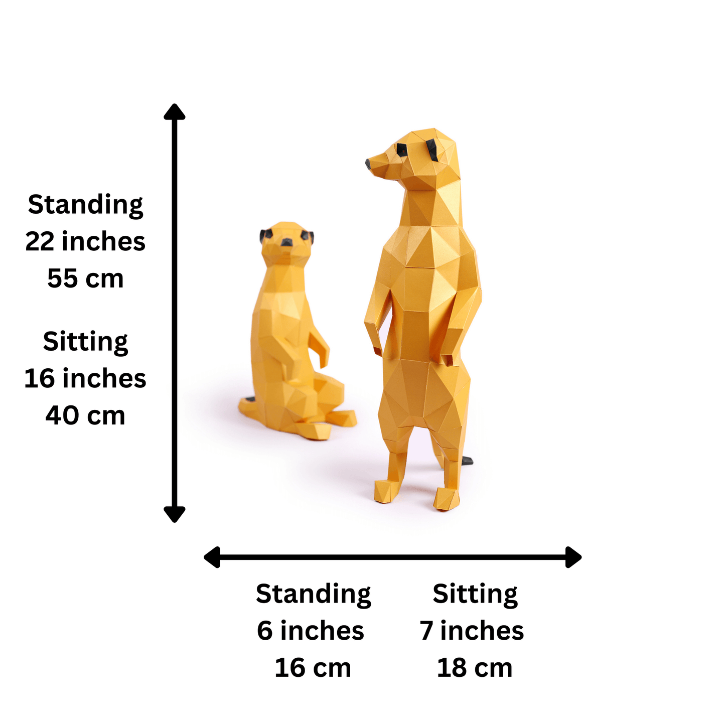 Meerkats 3D Paperart Origami Model