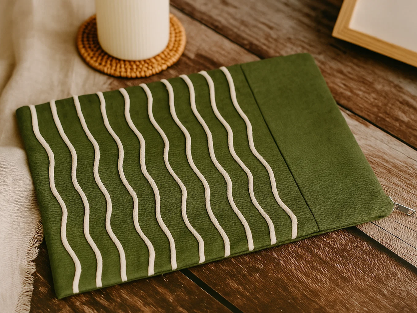 Wave Book Cover | Recycled Canvas Bag | iPad, Kindle, Book