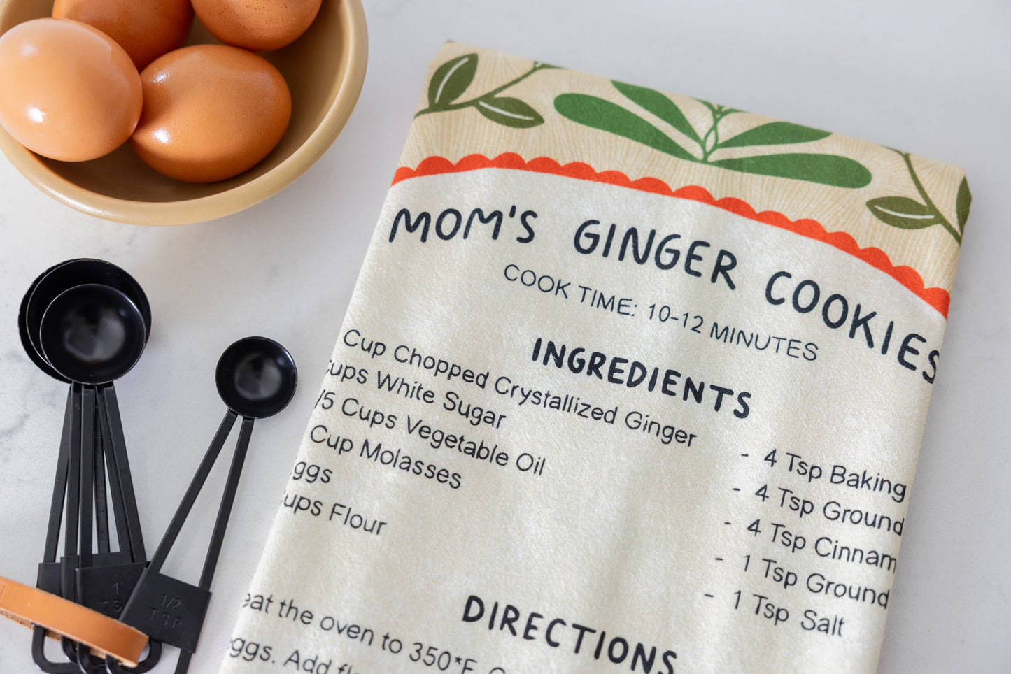 Ginger Cookies Tea Towel – Holiday Baking