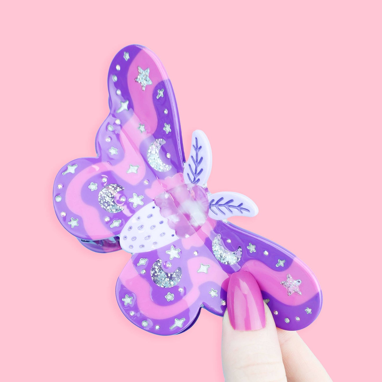 Pastel Moth, Hair Claw, Insect, Spooky, Magic, Hair Clip