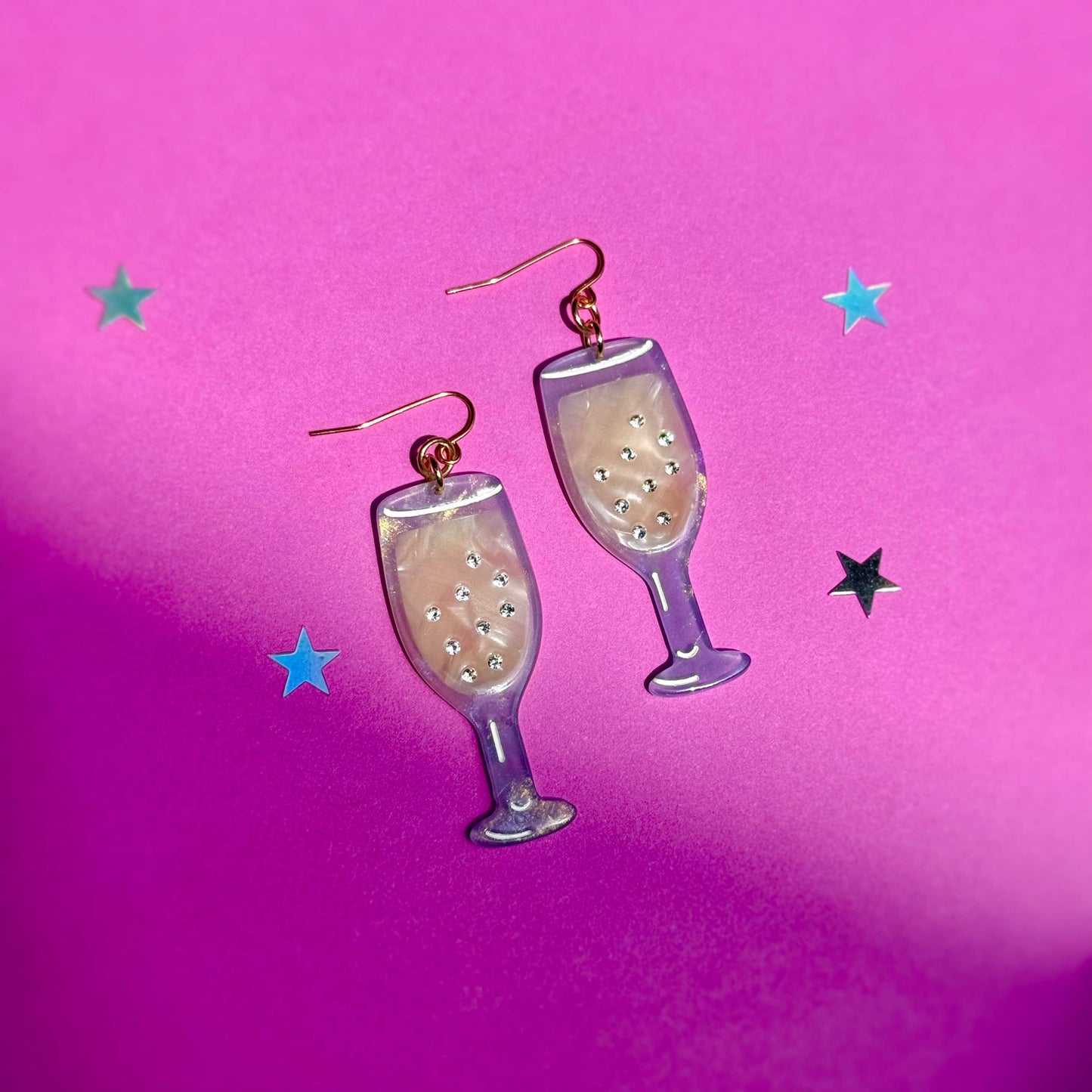 Champagne Rhinestone Statement Earrings