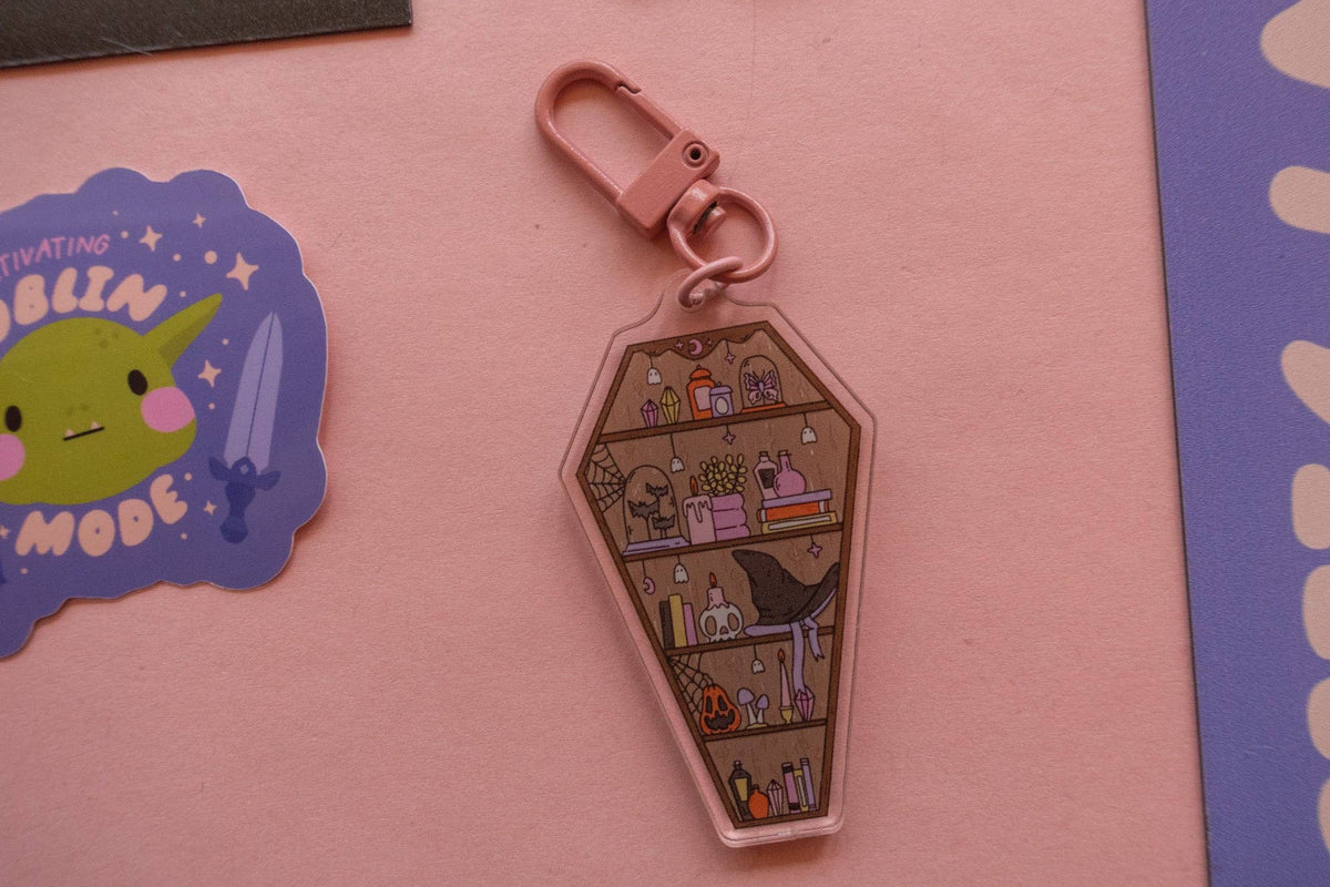 Coffin Bookshelf Keychain