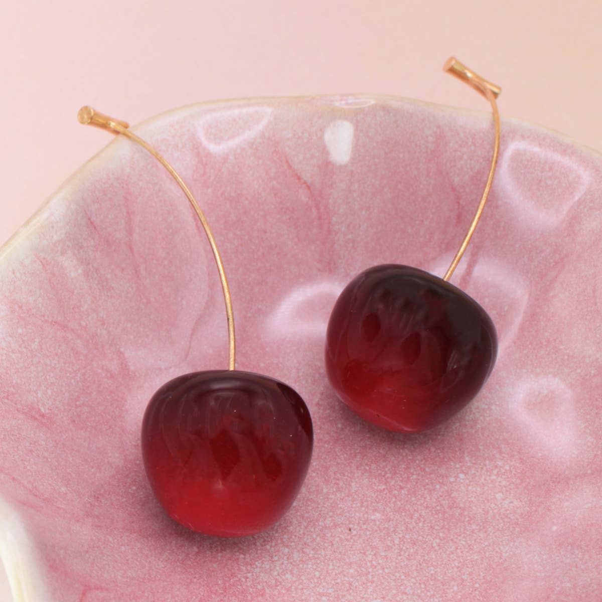Cherry, Cherry Nice! Deep Red Cherry Drop Earrings
