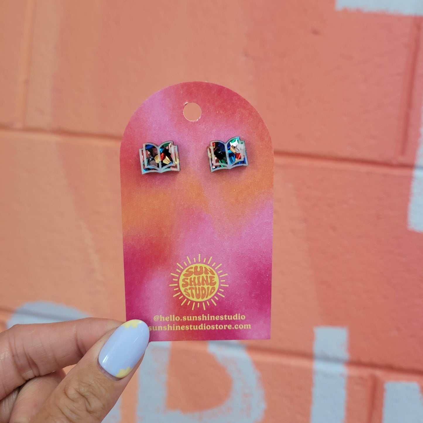 Open Book Tiny Stud Earrings