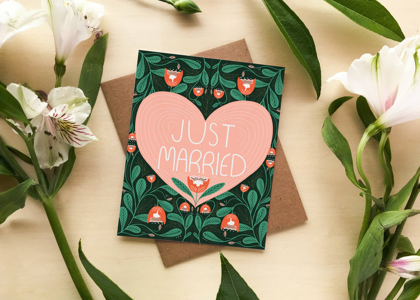 Just Married Wedding Greeting Card