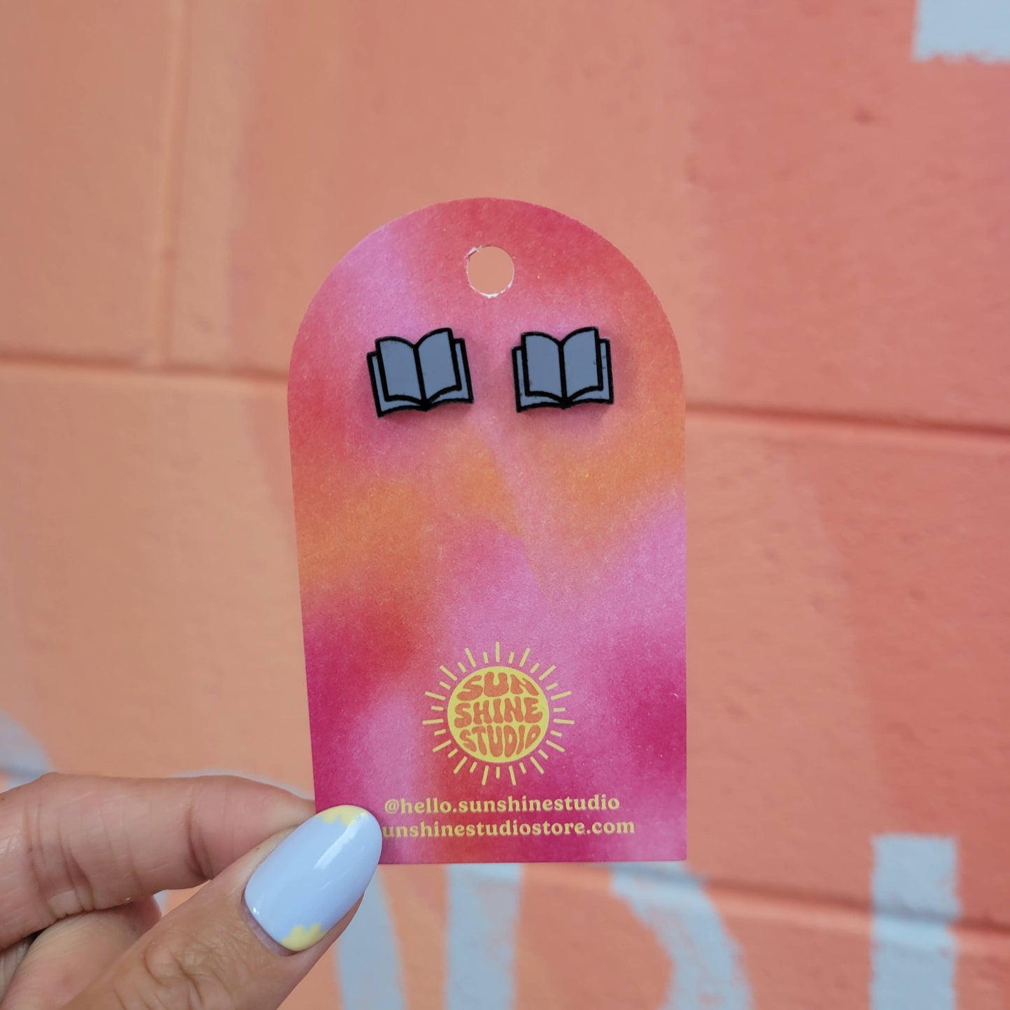 Open Book Tiny Stud Earrings