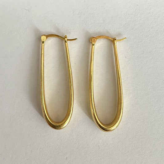 Slim Modern Earrings | Gold Hoop Earrings | Golden Jewelry