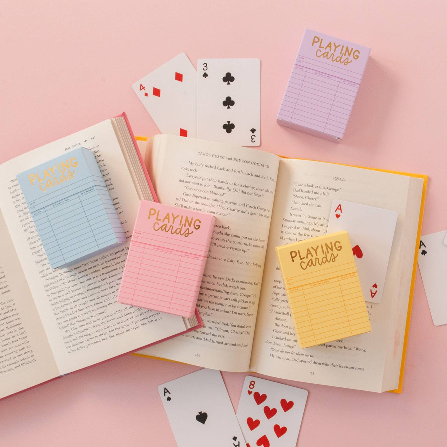 Pink Library Card Deck Of Playing Cards