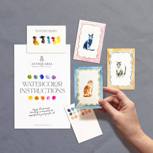 Antiquaria Mini Watercolor Painting Kit: Cats